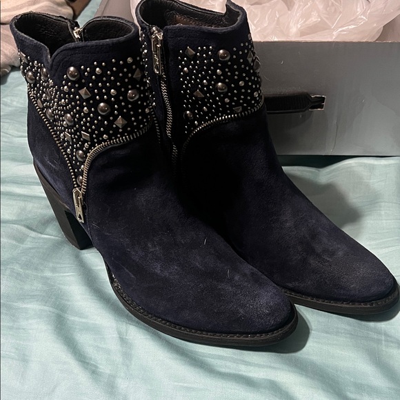Shoes - Old Gringo Studded Navy Ankle Booties